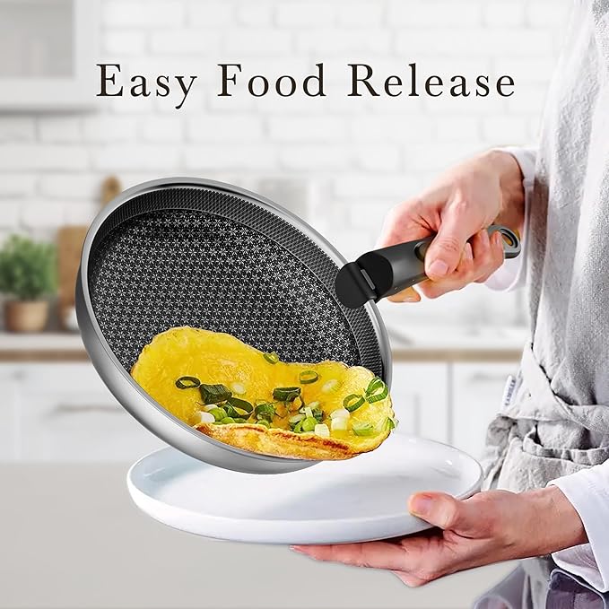 Caannasweis Detachable Nonstick Cookware Set - Stackable Induction Pots and Pans With Removable