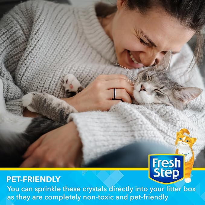 Fresh Step Cat Litter Crystals in Tropical Summer Breeze Scent - Cat Litter Box Deodorizer