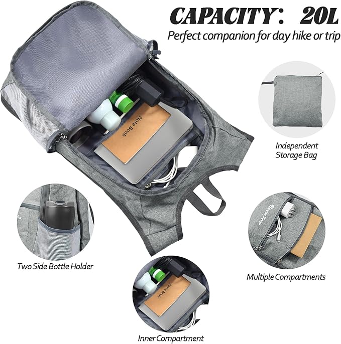 Seektop 20L Hiking Backpack Ultra Lightweight Waterproof Travel Backpack Packable Small Outdoor Bag