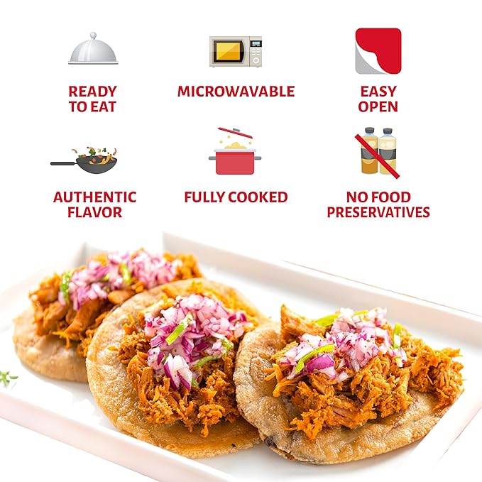 Chata Seasoned Shredded Meat 8.8oz Pouch (Pack of 1) (Select Flavor Below) (Cochinita Pibil).