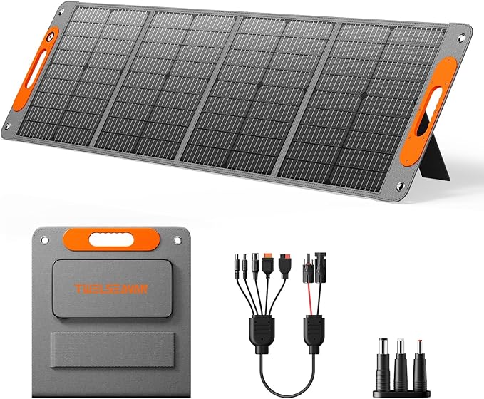 120W Portable Solar Panel for Power Station, 24% High Efficiency ETFE Foldable Solar Panel Charger
