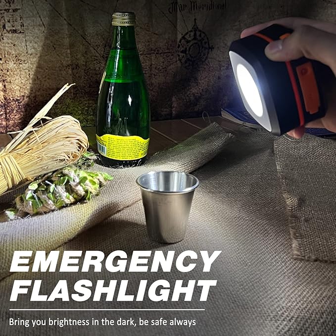 2-Pack Folding Solar Camping Lantern Flashlights, DIBMS Mini Collapsible USB Rechargeable