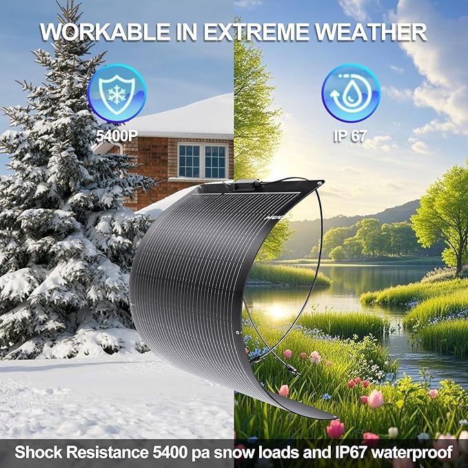 100W Semi-Flexible Solar Panel 12V Monocrystalline Ultra-Flexible Bendable Mono Off-Grid Charger