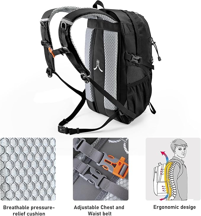 N NEVO RHINO Hiking Backpack 20L Water Resistant Outdoor Day Pack,Lightweight Travel Small Backpack