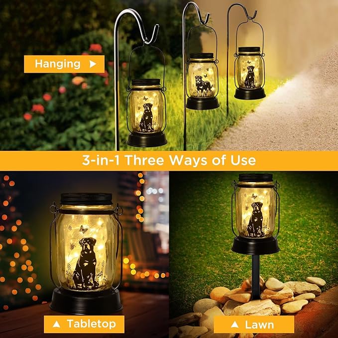 kyoryuger Rottweiler Gifts for Women/Men Rottweiler Solar Lanterns Dog Mom Birthday Dog Lovers