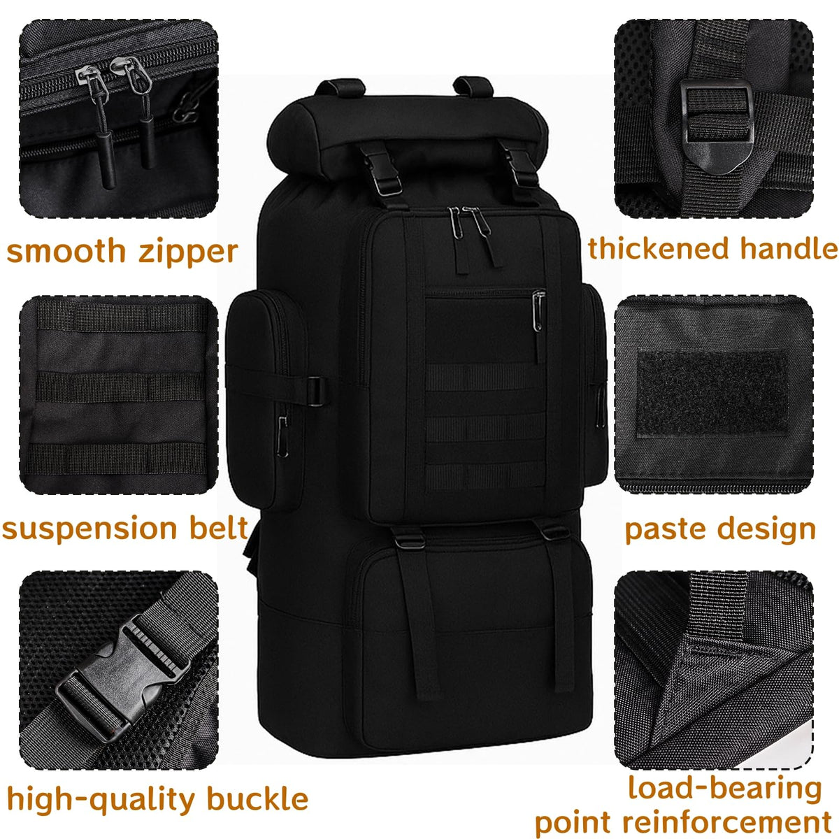 Goaste 100L Camping Hiking Backpack, Molle Military Tactical Rucksack, Waterproof Large Travel