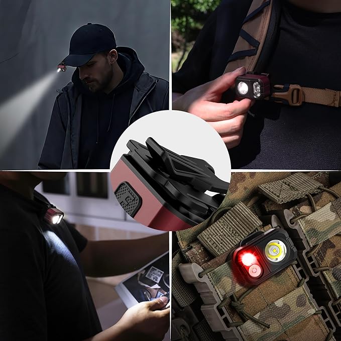 EverBrite Rechargeable LED Headlamp, Only 1.59 OZ Ultra-Light with Hat Clip, IP67 Waterproof