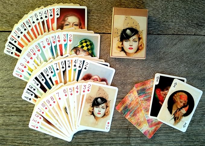 Lady of Belle Epoque Playing Cards (Poker Deck 54 Cards All Different) Vintage Retro Woman