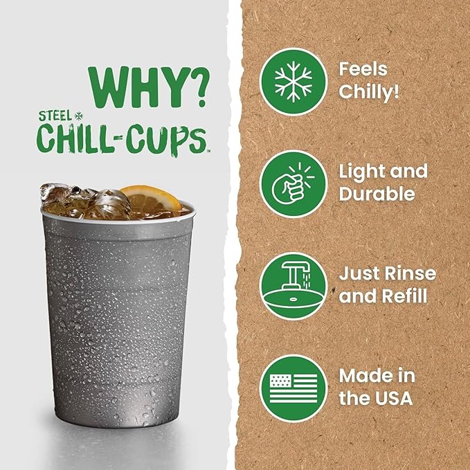 16 oz. Party Cups, Perfect for Cold Drinks, Sturdy & Durable, Disposable and 100% Recyclable, Made