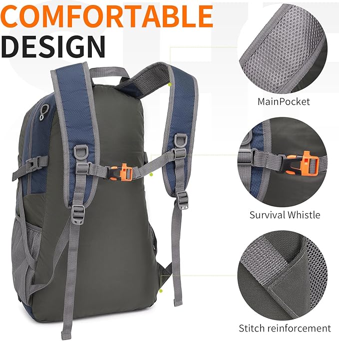 40L Hiking Backpack Lightweight Daypack Waterproof Travel Camping Backpack for Men Women Sport