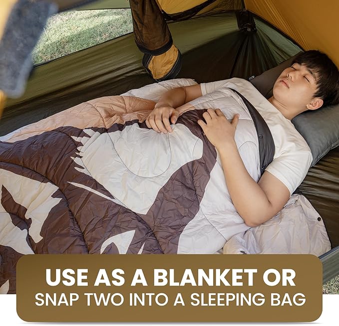 ONETIGRIS Camping Blanket,Wearable Outdoor Quilt with Recycled Thermal Insulation, Convertible to