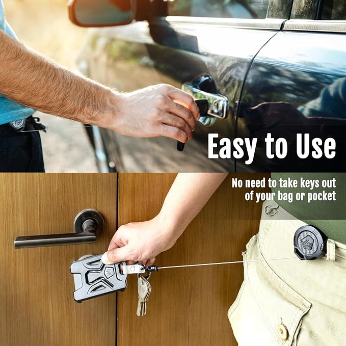 MNGARISTA Upgraded Heavy Duty Retractable Keychain with Belt Clip, 10 OZ Retraction, 31.5"