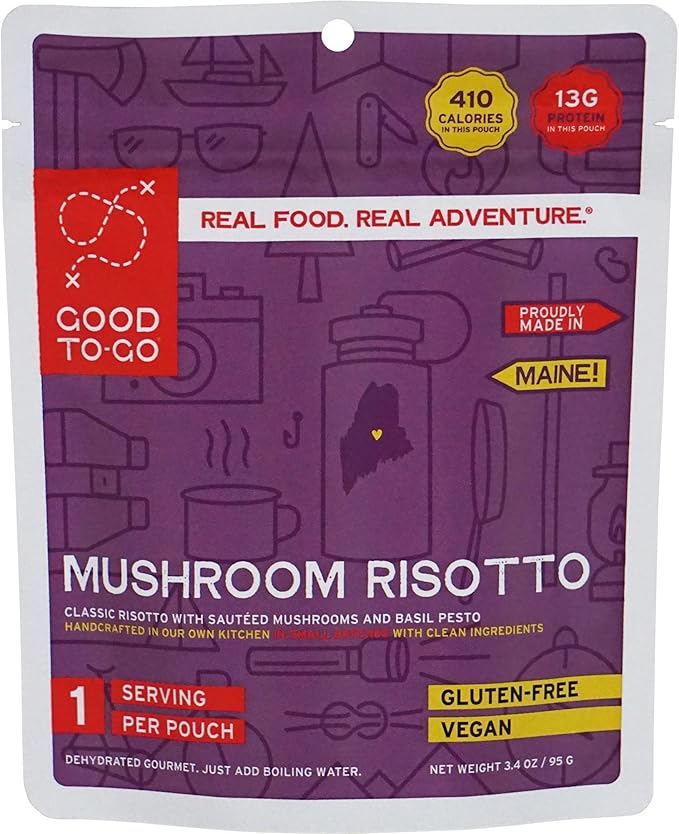 GOOD TO-GO Mushroom Risotto | Camping Food, Backpacking Food | Just Add Water Meals, Backpacking
