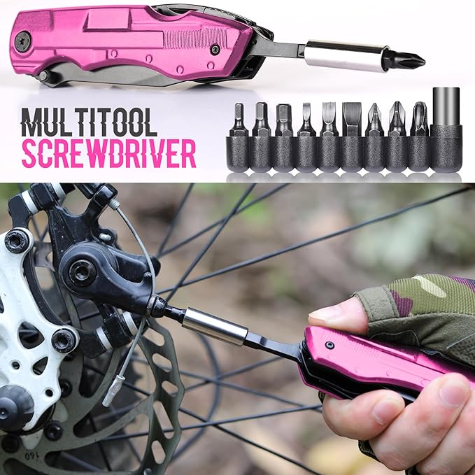Gifts for Women Wife Girlfriend Her - Mothers Day Gifts, Pin-k Multitool Knife - Christmas Birthday