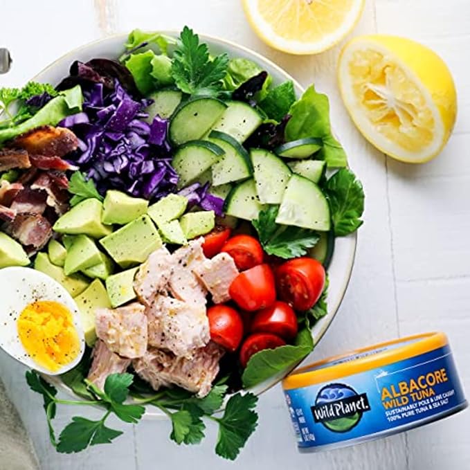 Wild Planet Albacore Wild Tuna, Sea Salt, Canned Tuna, Sustainably Wild-Caught, Pole & Line