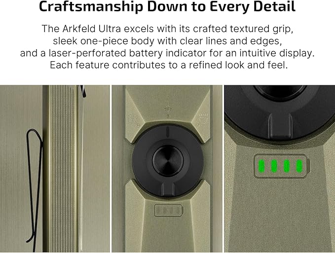 OLIGHT Arkfeld Ultra 1400 Lumens EDC Flat Flashlight, Rechargeable Compact Pocket Flash Light