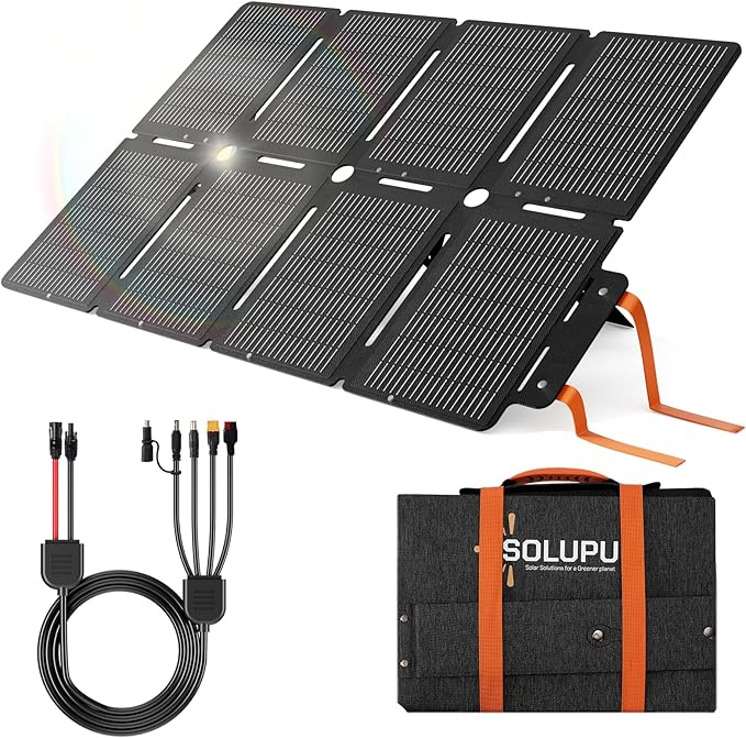 100W Portable Foldable Folding Solar Panels, IP67 Waterproof for Camping, Outdoor Power Supply