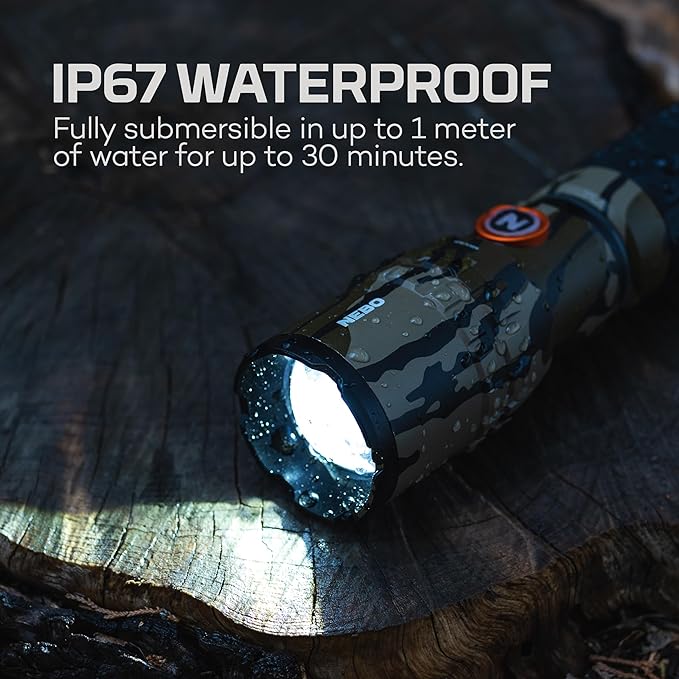 NEBO SLYDE King 2K Flashlight | 2000 Lumens, 7 Light Modes, Rechargeable COB Work Light & LED