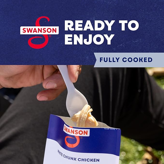 Swanson Original White Chunk Fully Cooked Chicken, Ready to Eat, Simple On-the-Go Meals, 2.6 OZ