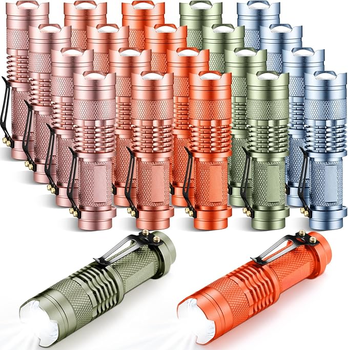 Fumete 20 Pieces LED Flashlight Mini 3 Mode Tactical Torch Small Water Resistant Pocket Flash Light