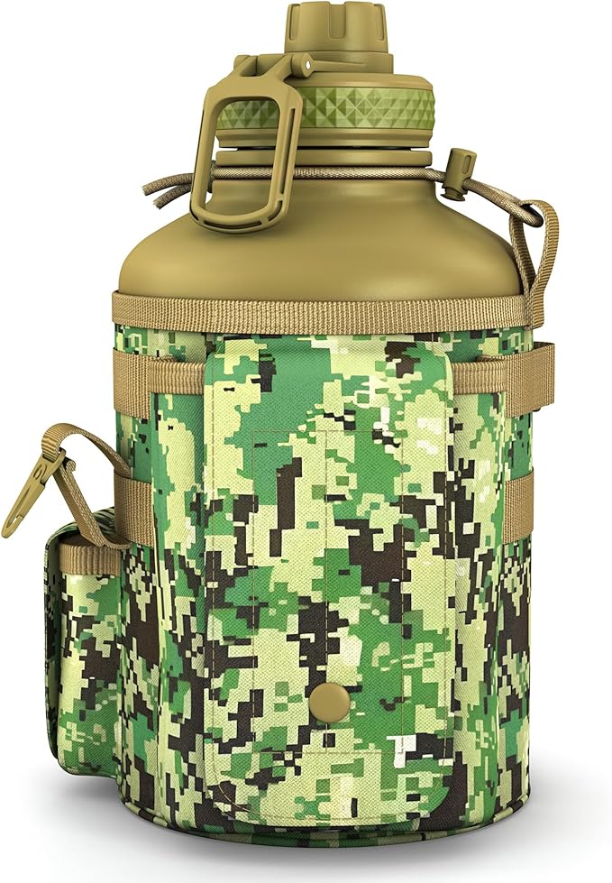 Combat Canteen - 64oz Insulated Water Bottle with Paracord Handle, Stainless Steel Water Jug with