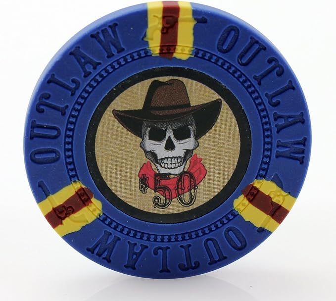 500 Poker Chips, Poker Chip Set - Outlaw, 500 Piece Poker Set with Numbers for Poker