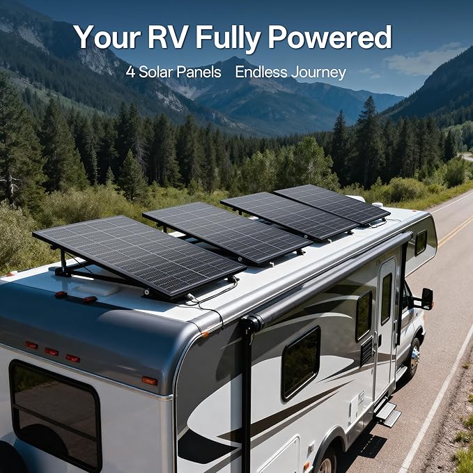 Epoch 400W Bifacial Solar Panels,N-Type 12/24 Volt Monocrystalline Solar Panel, High-Efficiency