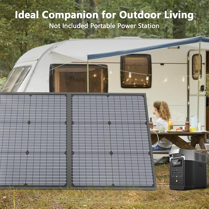Solar Charger 110W Portable Solar Panel, IP67 Waterproof Foldable Solar Panel kit with 20V Output