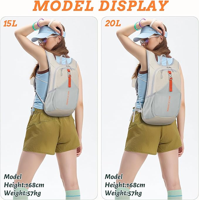 15L Small Hiking Backpack for Men Women Foldable Packable Back Pack Ultralight Hiking Daypack for