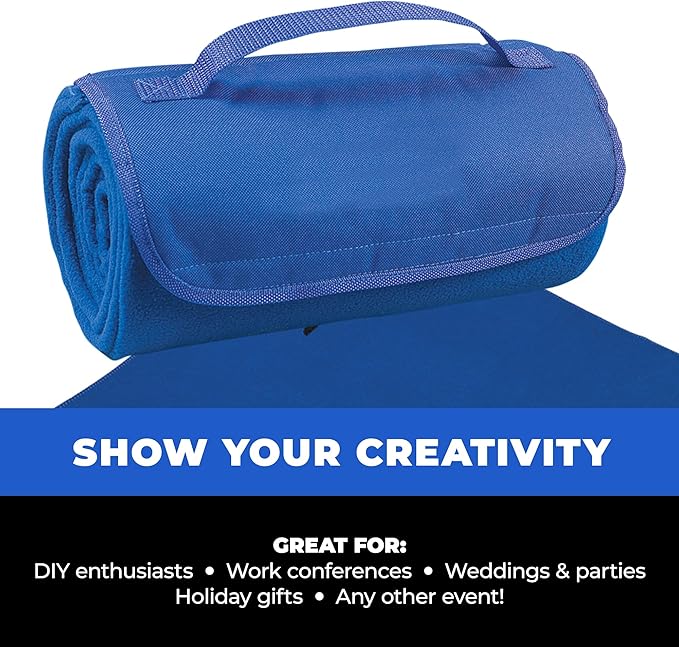 25 Ct of Roll-Up Blankets for Camping, Travel, Outdoors, Beach, Picnics – Hunter Green – Hook +