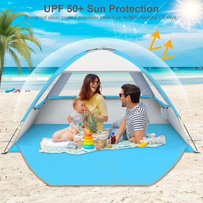 Gorich Beach Tent Sun Shelter for 3/4-5/6-7/8-10 Person with UPF 50ï¼?UV Protection, Lightweight &