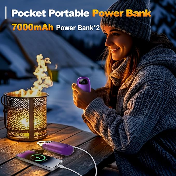 Hand Warmers Rechargeable - Electric Hand Warmers, Max 20 Hrs Warmth 4 Levels Heat Up to 131??