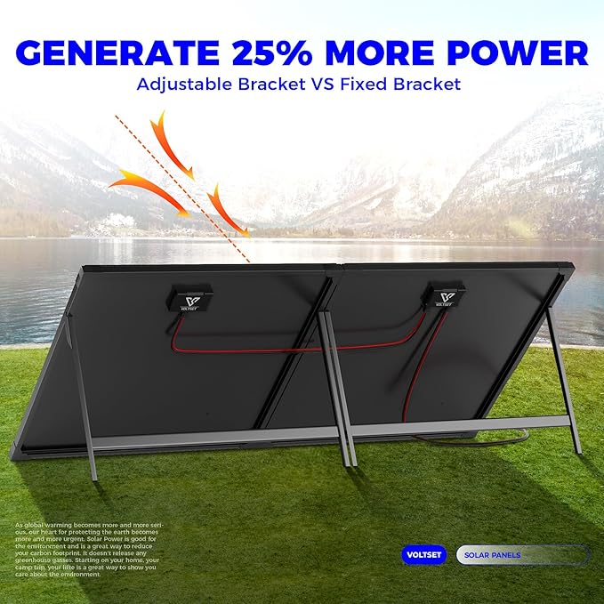 100 Watt 12 Volt Portable Solar Panel with Waterproof 10A Charger Controller, Foldable 100W Solar