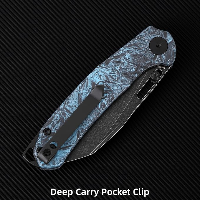 Folding Pocket Knife, 3.1" Stonewash Blade EDC Knife with Safety Liner Lock, Small Pocket Knife