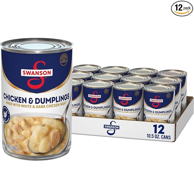 Swanson Canned Chicken and Dumplings With White and Dark Chicken Meat, 10.5 OZ Can (Case of 12)