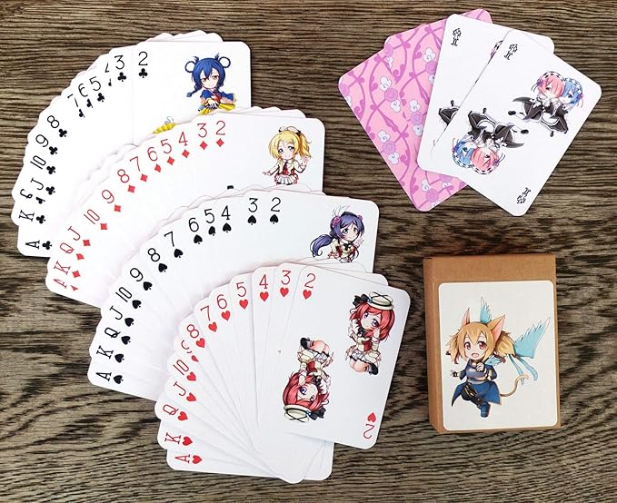 Anime Playing Cards # Poker Deck 54 Cards All Different # KUENO Chibi Japan Manga Anime Characters