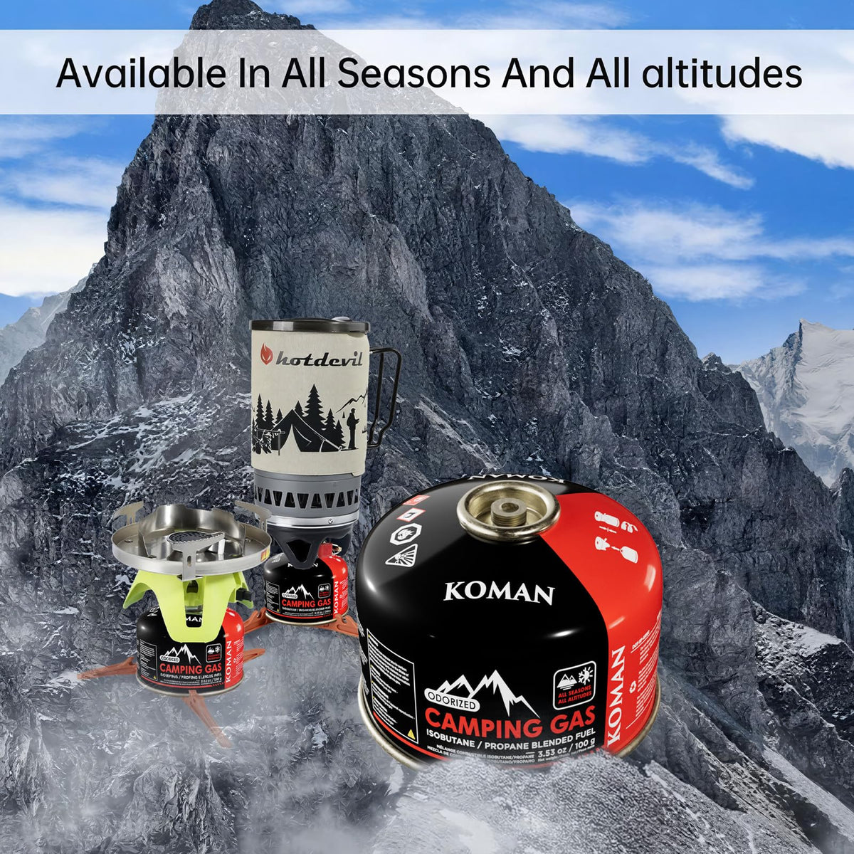 KOMAN Isobutane Fuel Canister Backpacking Stove Fuell Camping Isobutane Propane Fuel Canister 4