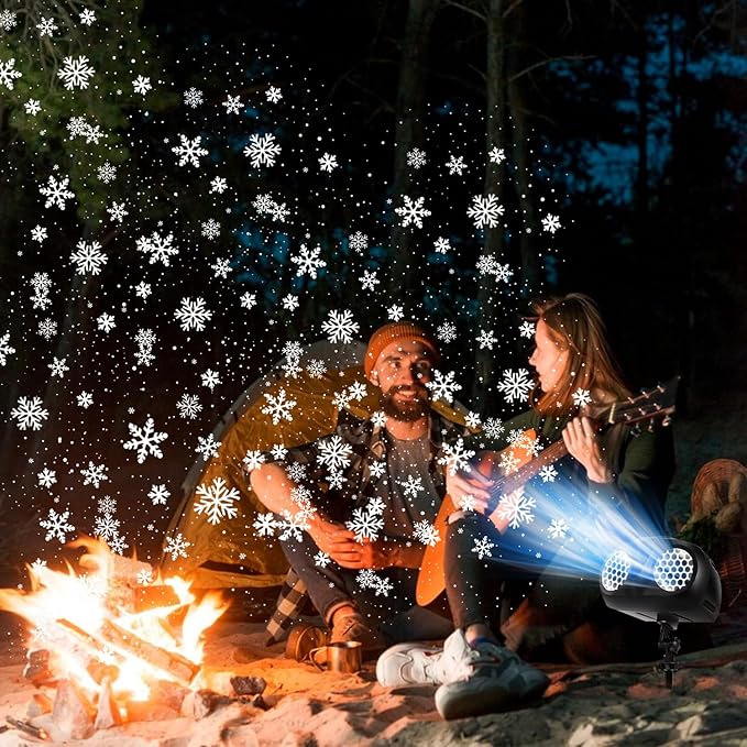 MILPROX Christmas Snowfall Projector Lights, Updated Double-tube Snowflake Projector Lamp, Larger