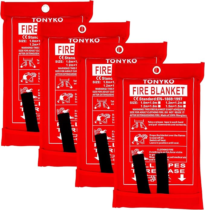TONYKO Emergency Fire Blankets, Flame Retardant Protection and Heat Insulation Designed for
