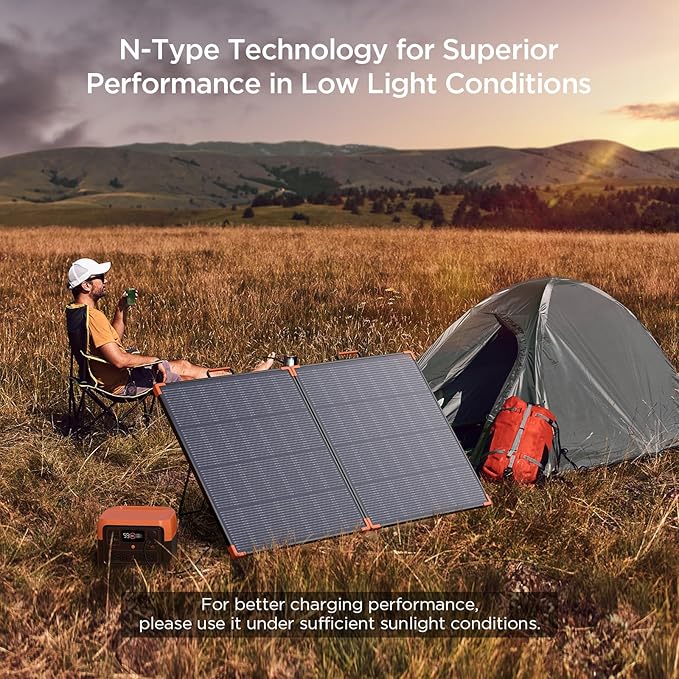N-Type 16BB 180W Portable Solar Panel,Camping Essentials,Foldable Solar Charger for Power