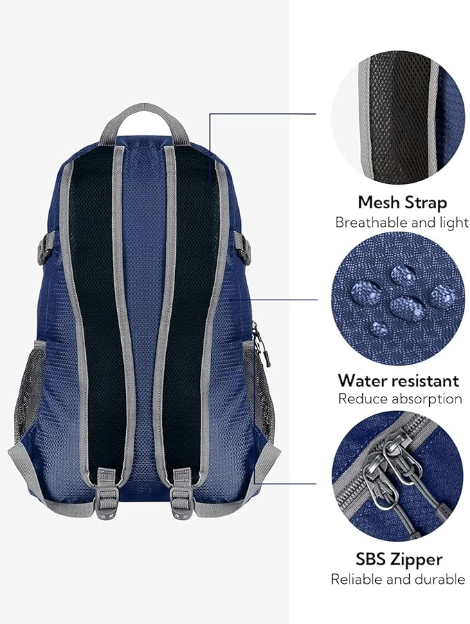WATERFLY Small Lightweight Packable Backpack: 20l Ultra Light Foldable Travel Hiking Camping