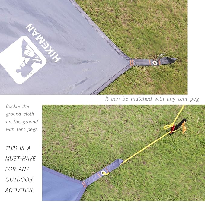 Hikeman Tent Footprint - Waterproof Camping Tarp, Heavy Duty Tent Floor Saver, Ultralight Ground