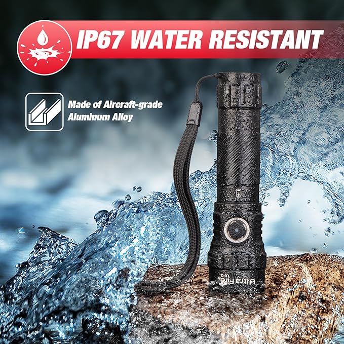 ULTRAFIRE Tactical Flashlight with Holster, 1200 High Lumen Police Flashlight with Holster for Duty