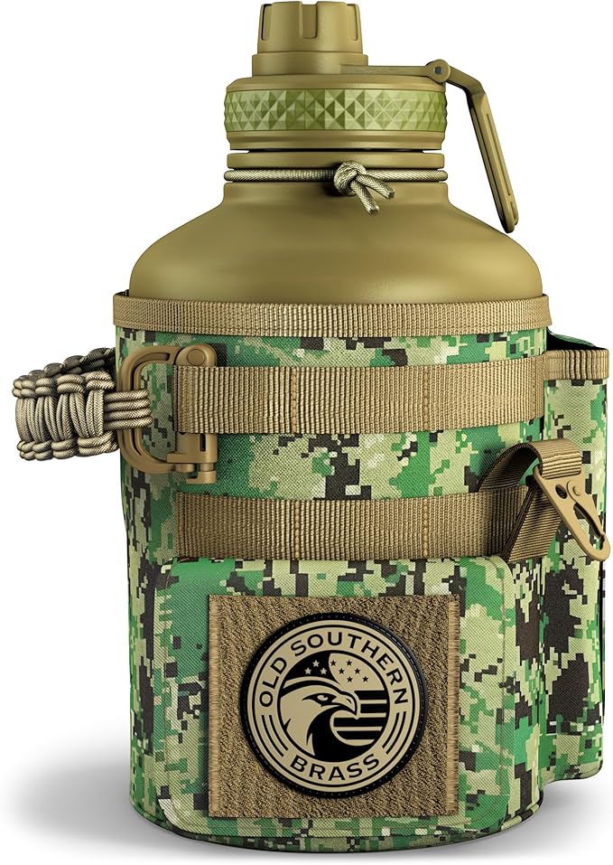Combat Canteen - 64oz Insulated Water Bottle with Paracord Handle, Stainless Steel Water Jug with