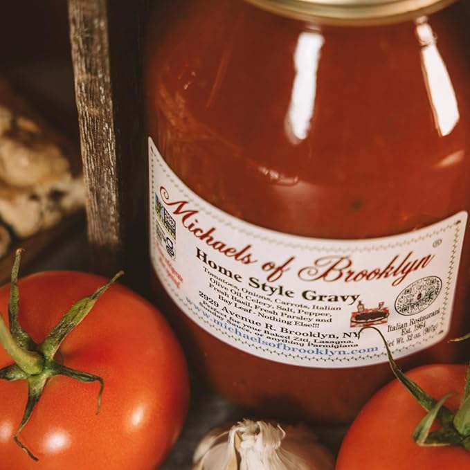 Michaels Of Brooklyn, Sauce, Tomato Basil, Pack of 6, Size 32 OZ, (GMO Free Low Sodium Vegan Wheat
