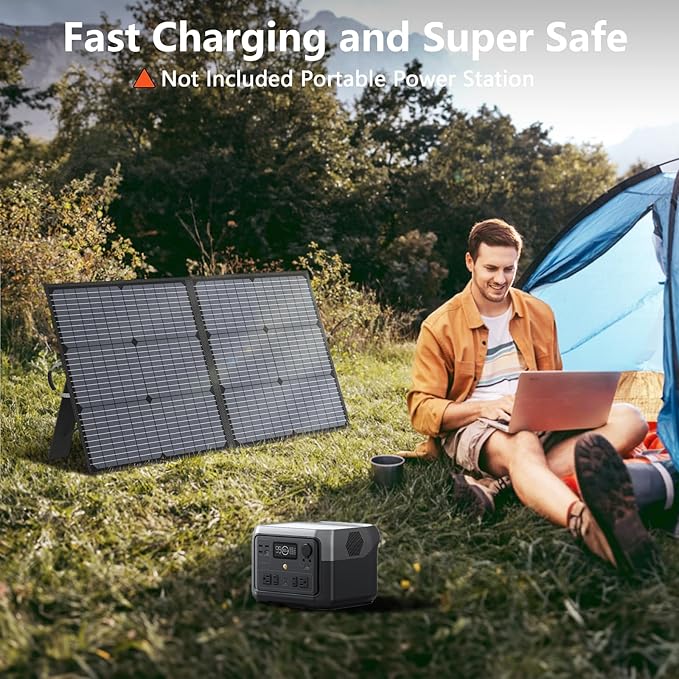 Solar Charger 110W Portable Solar Panel, IP67 Waterproof Foldable Solar Panel kit with 20V Output