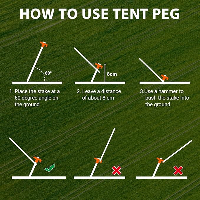 Eurmax USA Galvanized Non-Rust Camping Family Tent Pop Up Tent Stakes Canopy Anchors Heavy Duty
