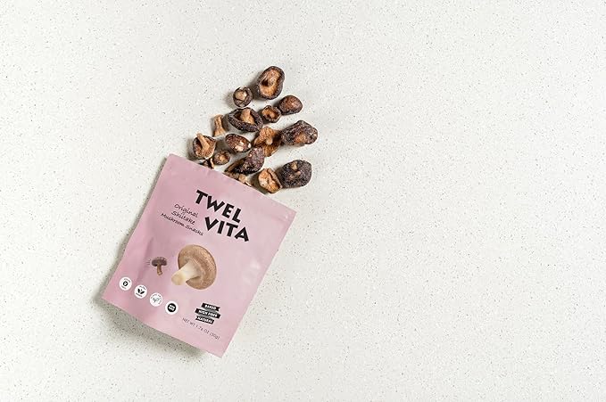 TwelVita Wholesome Baked Shiitake Mushroom Crisps, Vegan Snacks, Clean Label, Non-GMO, Gluten-Free