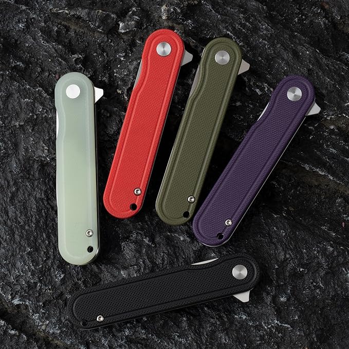 G040 Pocket Knife, 2.75'' D2 Steel Blade G10 handle, Small EDC Knife with Pocket Clip for Men
