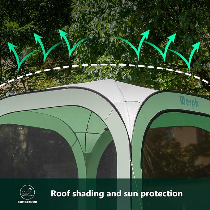 Pop Up Tent，Portable Canopy Tent with Mesh Mosquito Net, Screen House Room Canopy Shade Screen 6 x